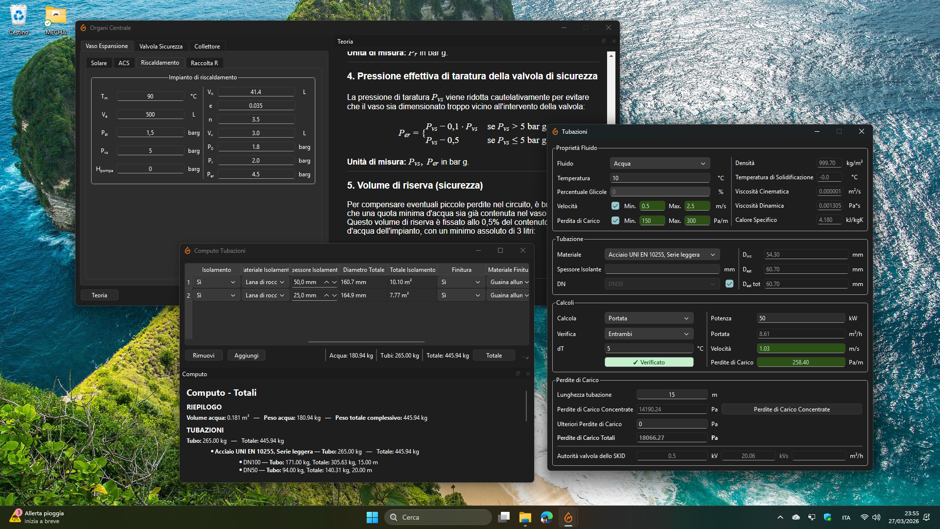 Screenshot of the Fluids Module